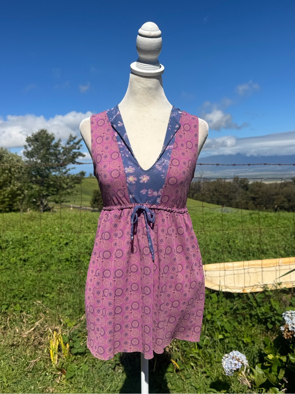 Y2k Sweet Pea Stacy Frati purple sleeveless baby doll mesh top M